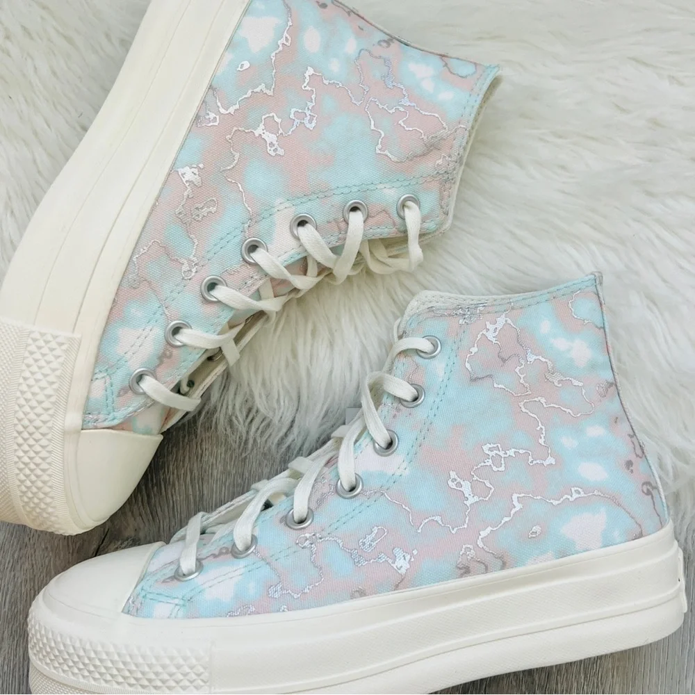 NWT Converse Chuck Taylor All Star Lift Platform Marble Women’s Shoes - Picture 4 of 8